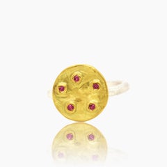 Ruby Buton 18K Gold Ring