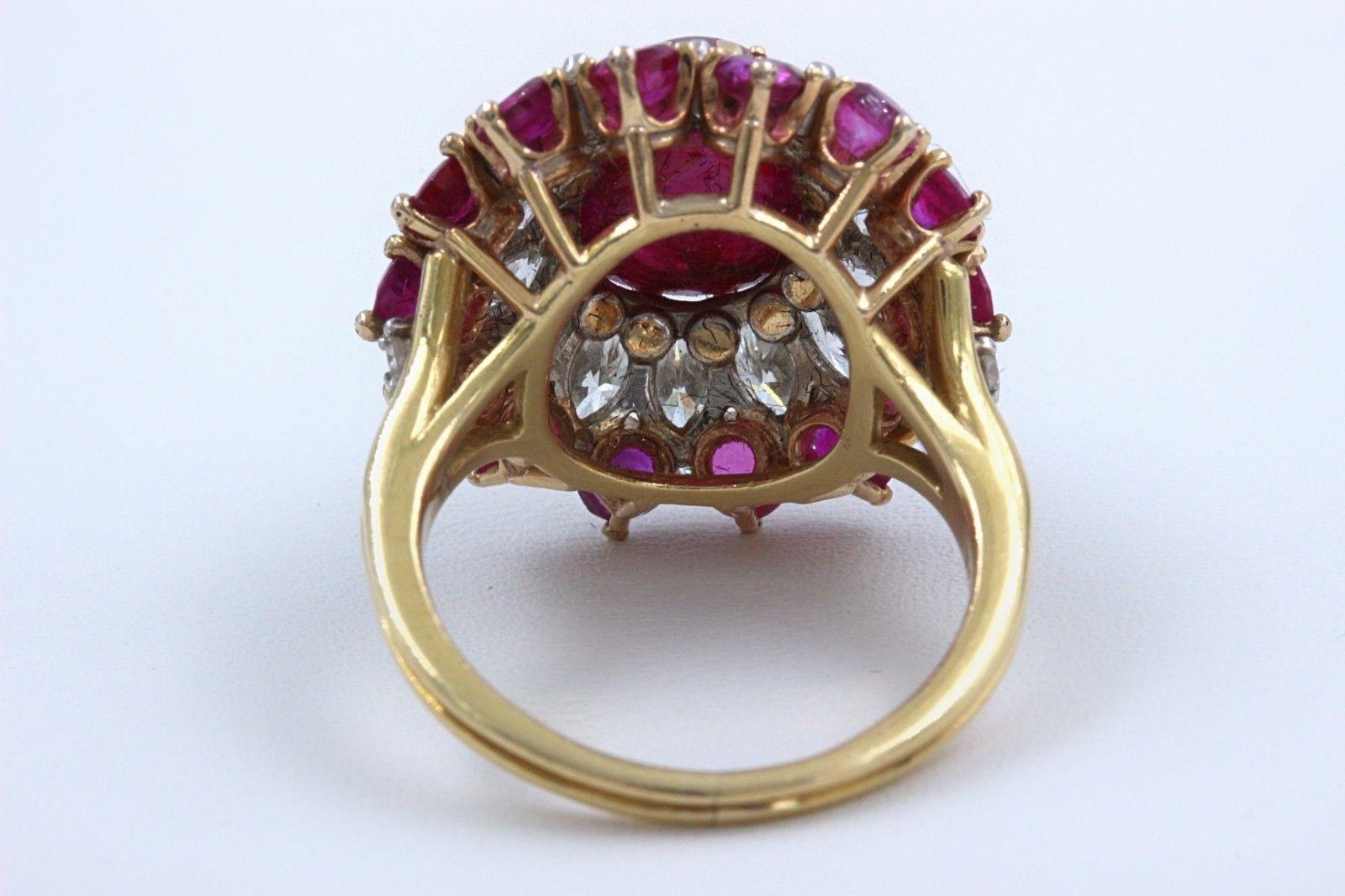Cabochon Ruby and Diamond Cocktail Ring  5