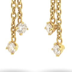 Ruby Cabochon and Diamond Drop Earrings, 18KT Yellow Gold