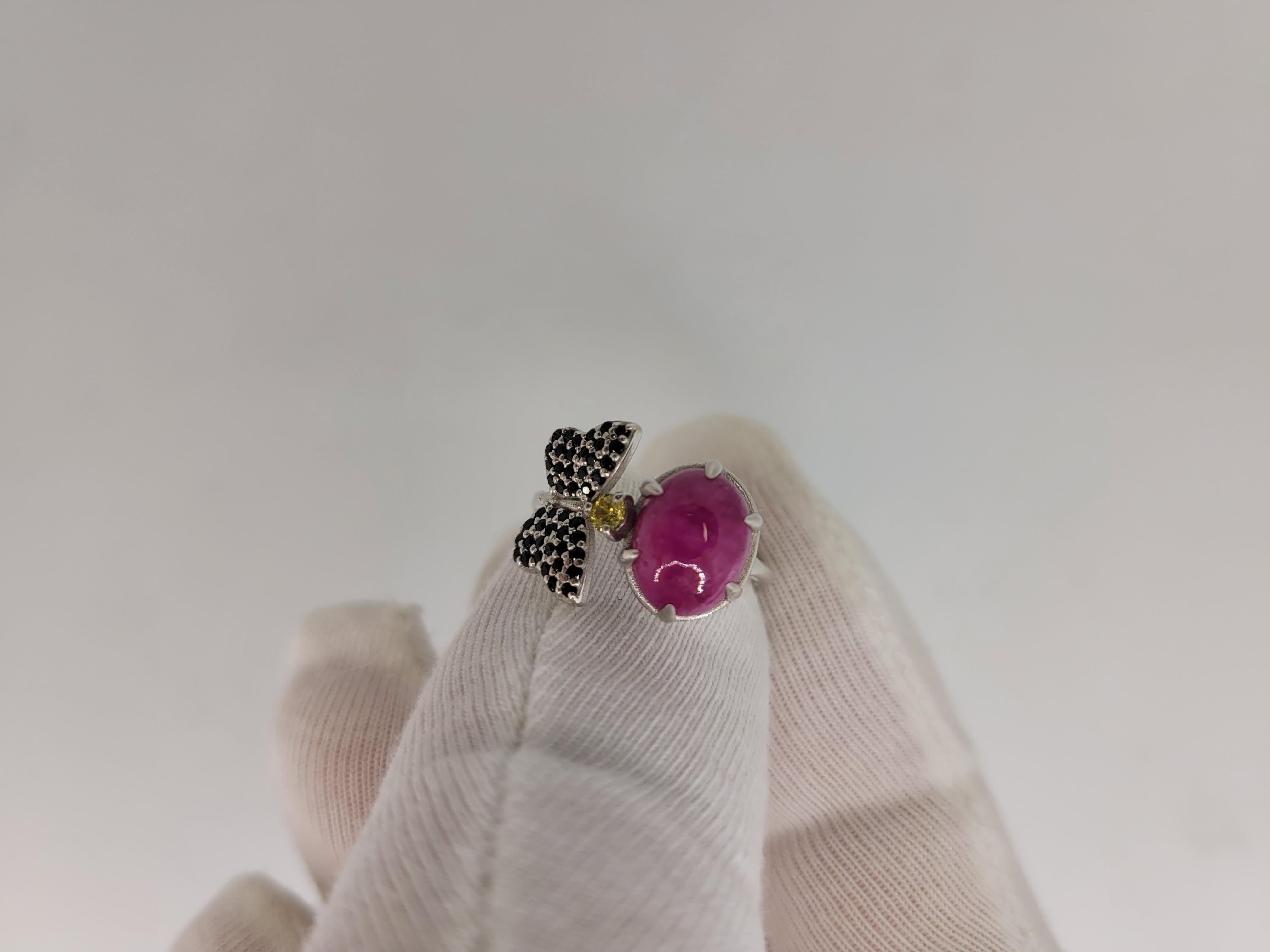 in vendita:  Rubino cabochon  anello. 4