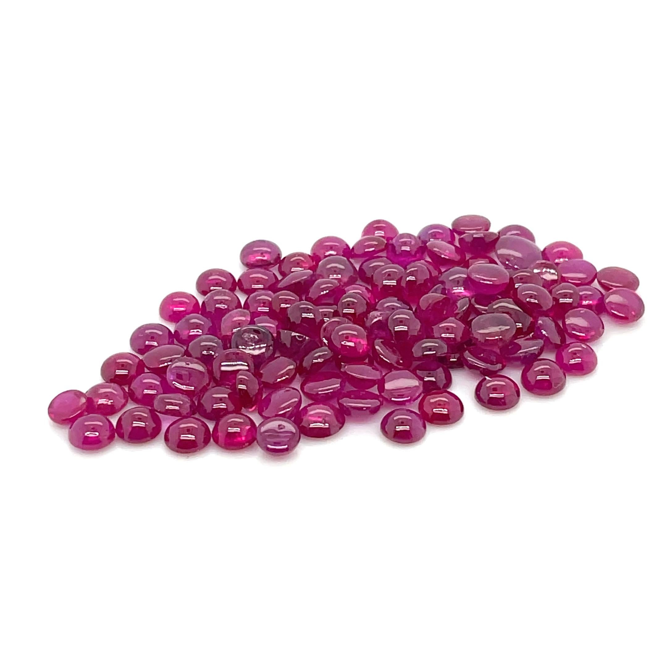 Taglio rotondo Rubino Cabochons Cts 37,30 in vendita