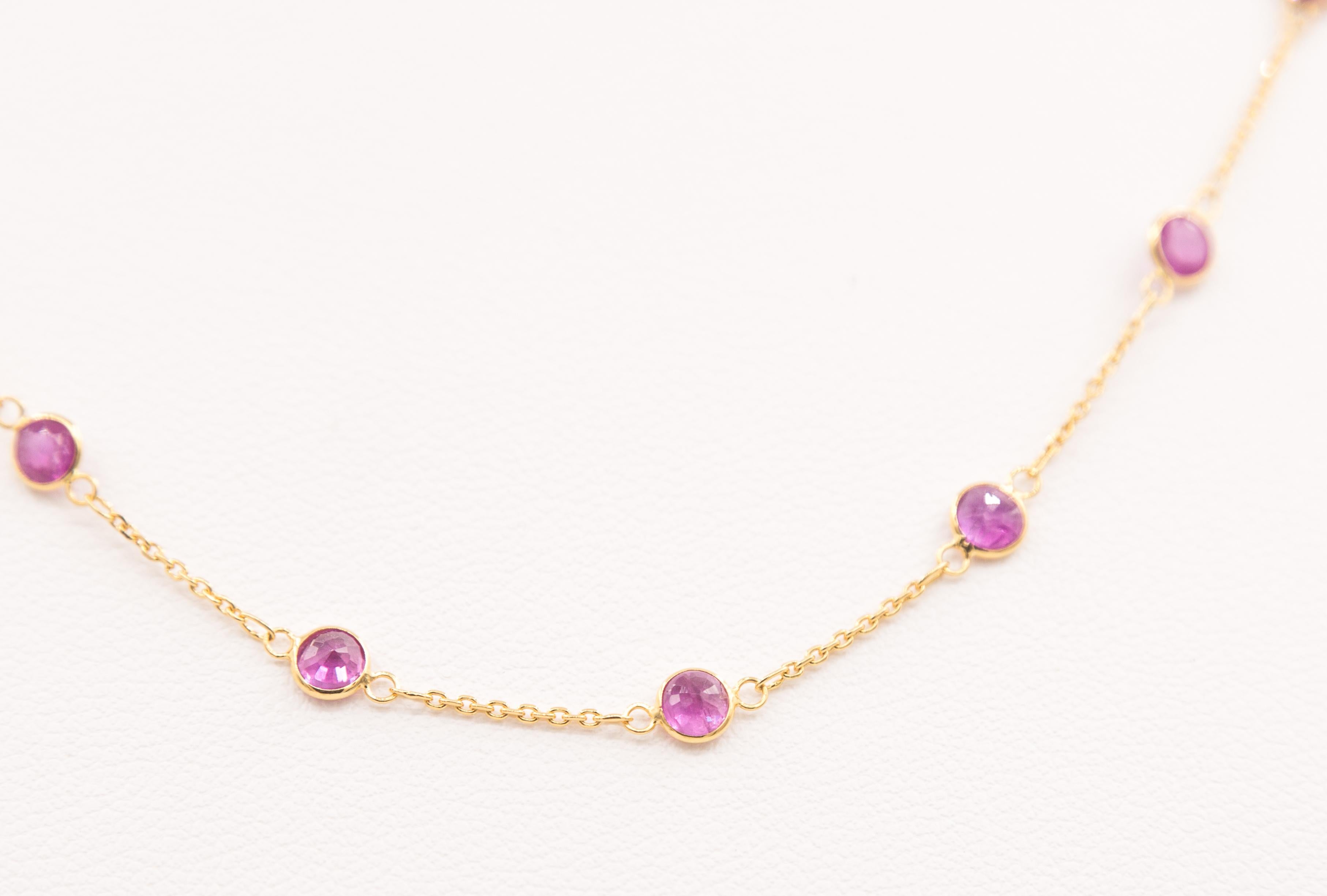 catena di rubini in oro 18 k. In condizioni Nuovo in vendita a Bad Kissingen, DE
