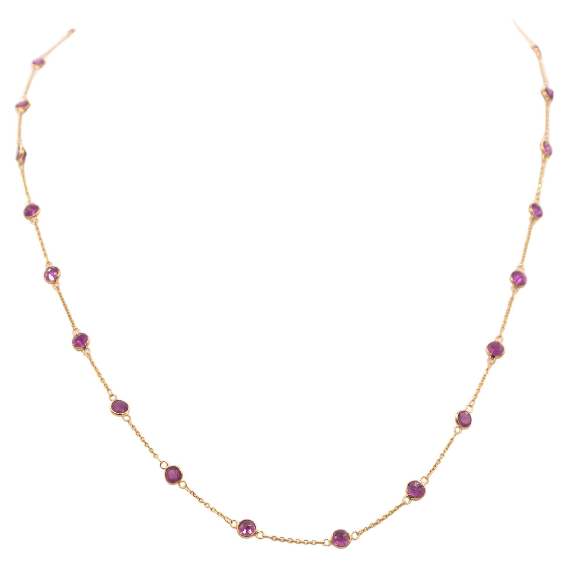 catena di rubini in oro 18 k. in vendita