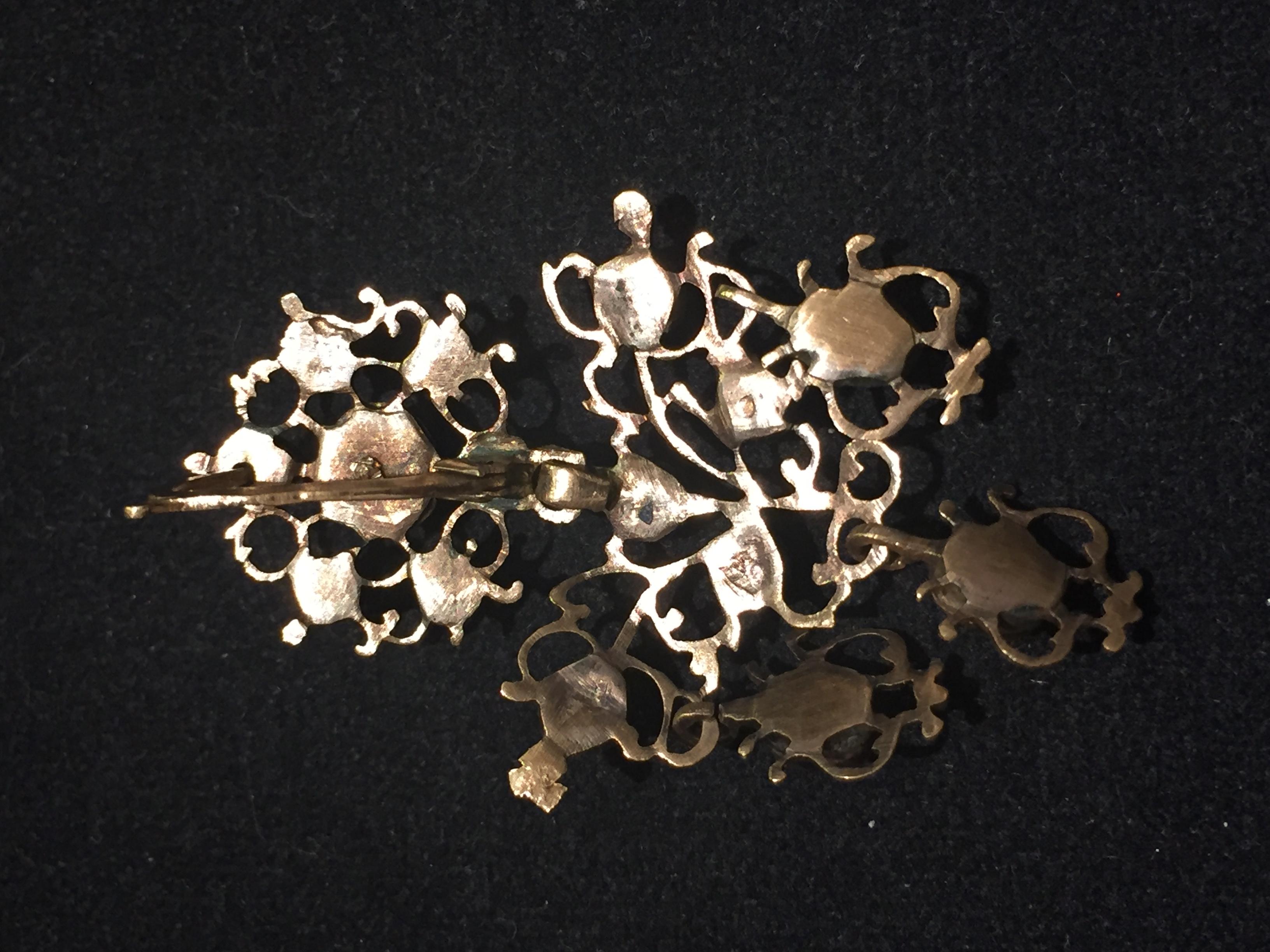 Pendientes Araña Rubí Oro 18 Kilates Georgiano en venta