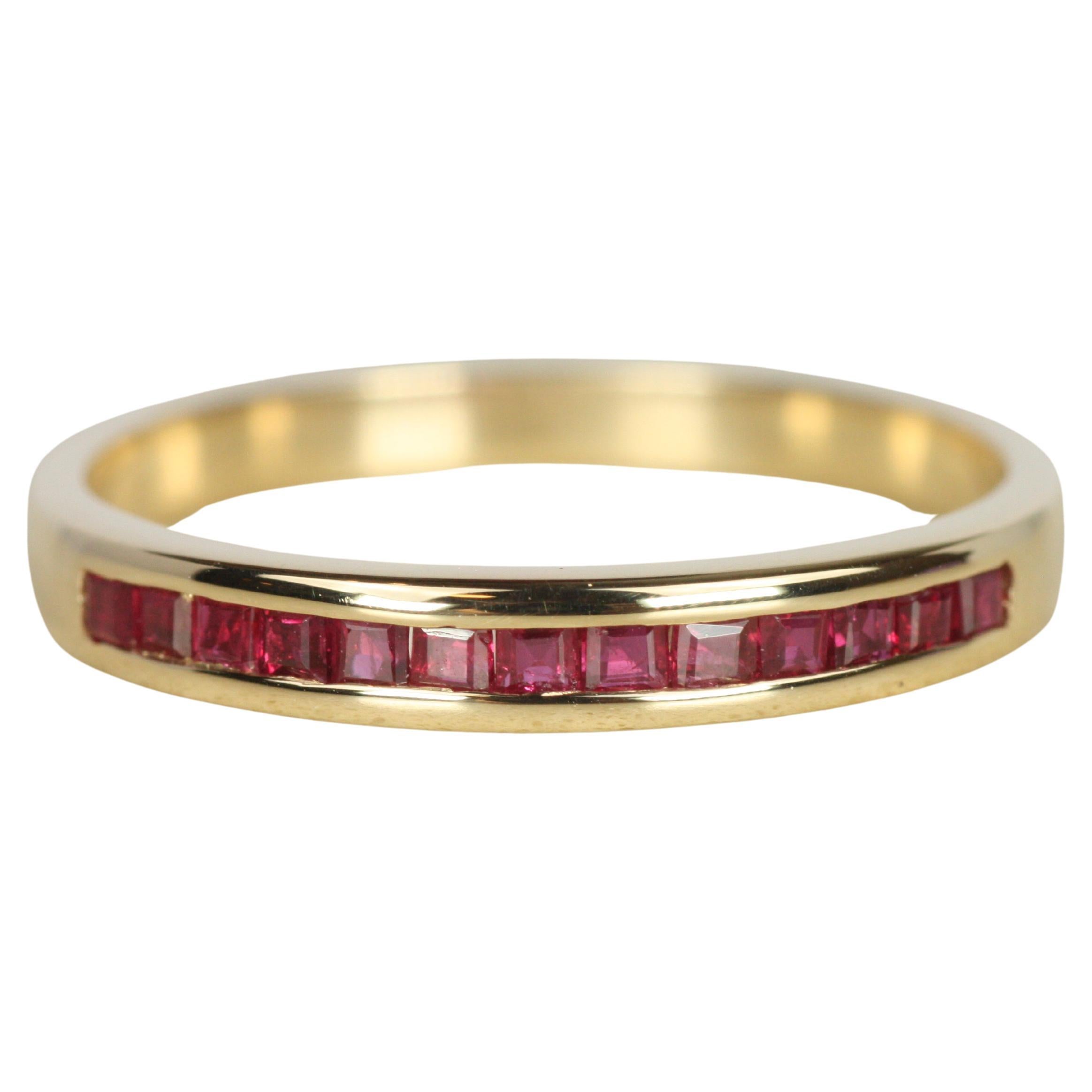 Ruby Channel Set 14K Yellow Gold Wedding Band