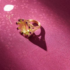 Ruby Citrine 18k Gold ring