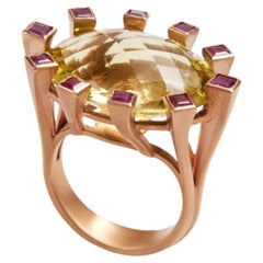 Rubin-Citrin-Ring aus 18k Gold