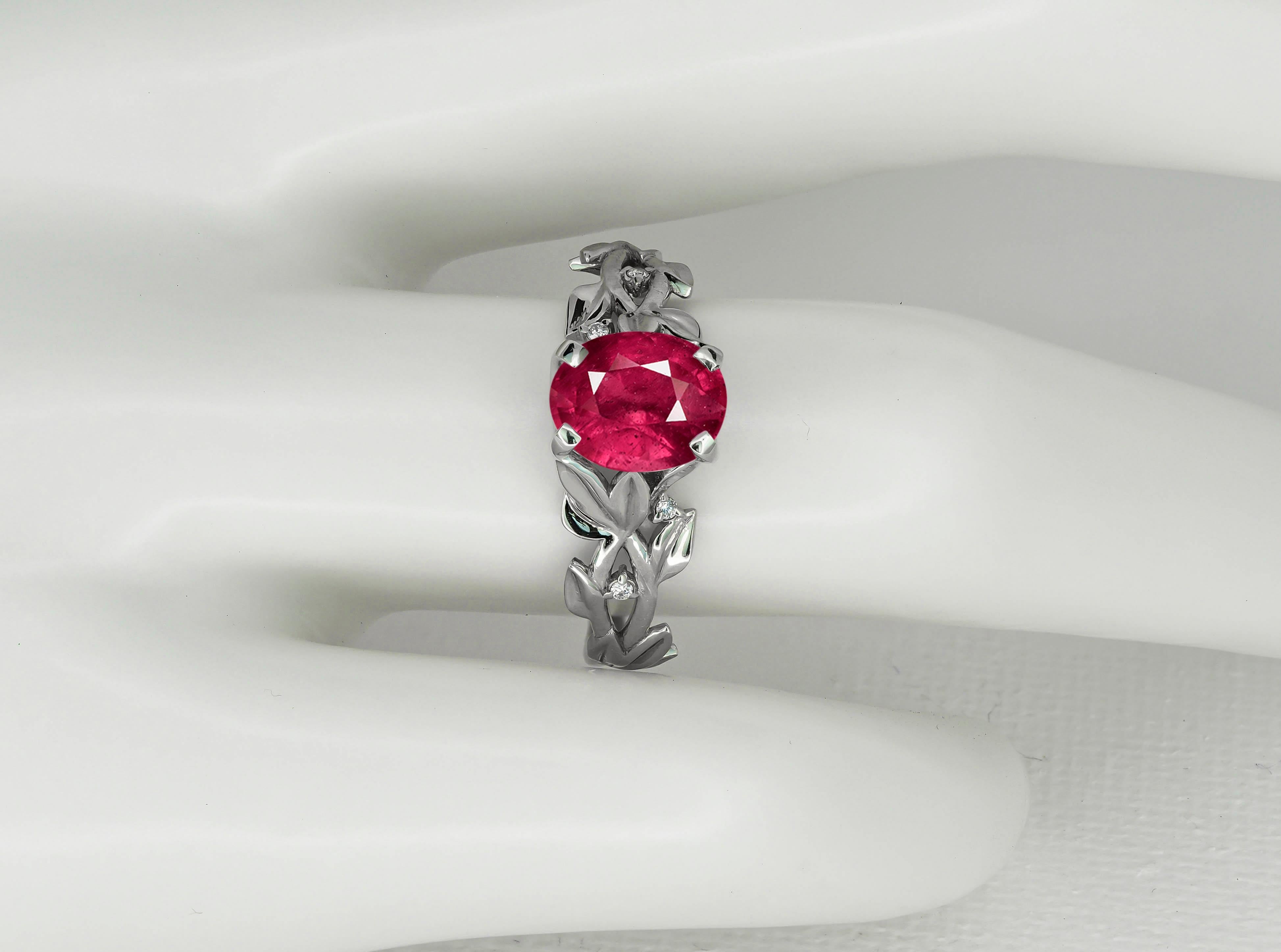 For Sale:  Ruby Cocktail 14k Gold Ring. 3