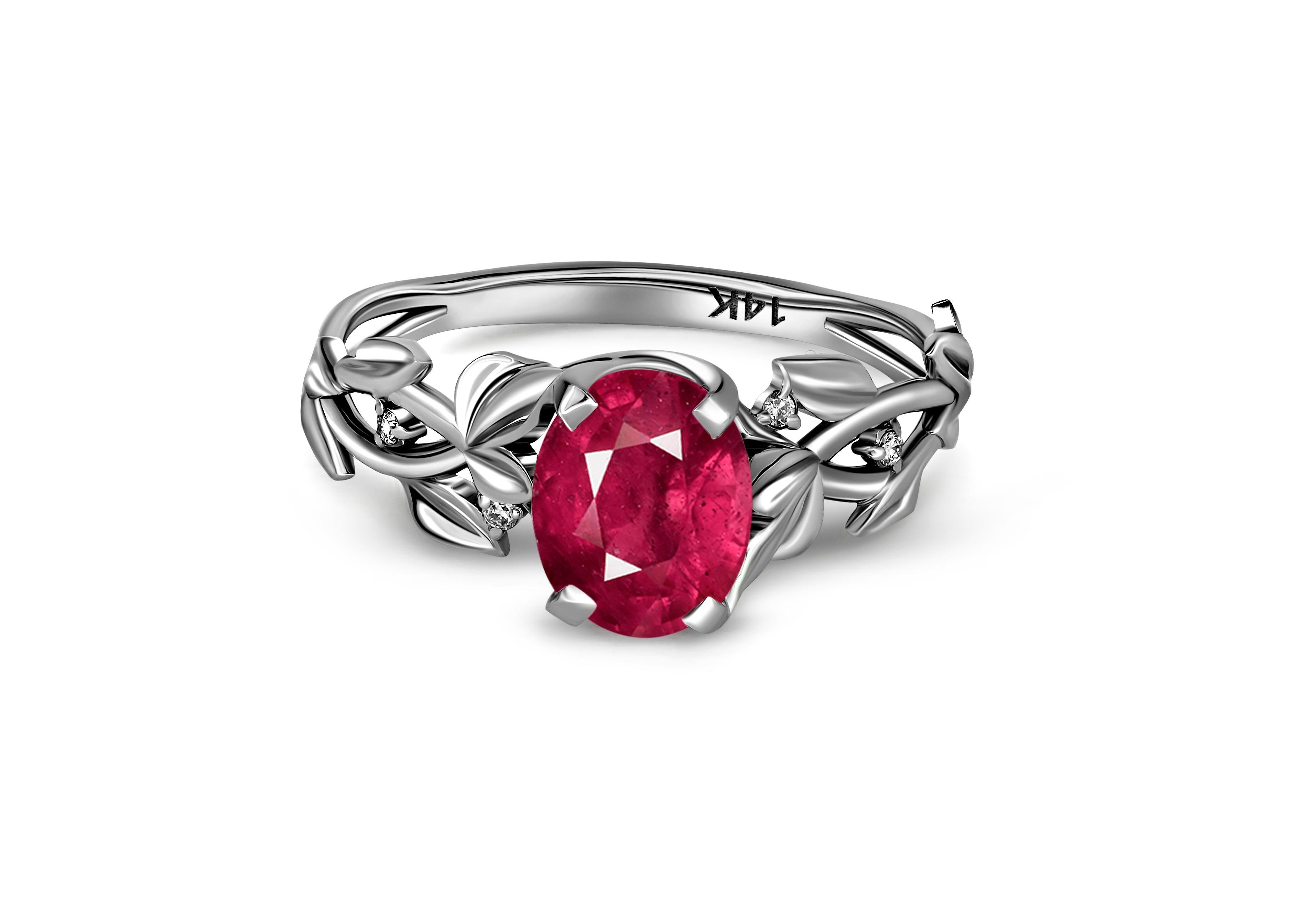 For Sale:  Ruby Cocktail 14k Gold Ring. 6