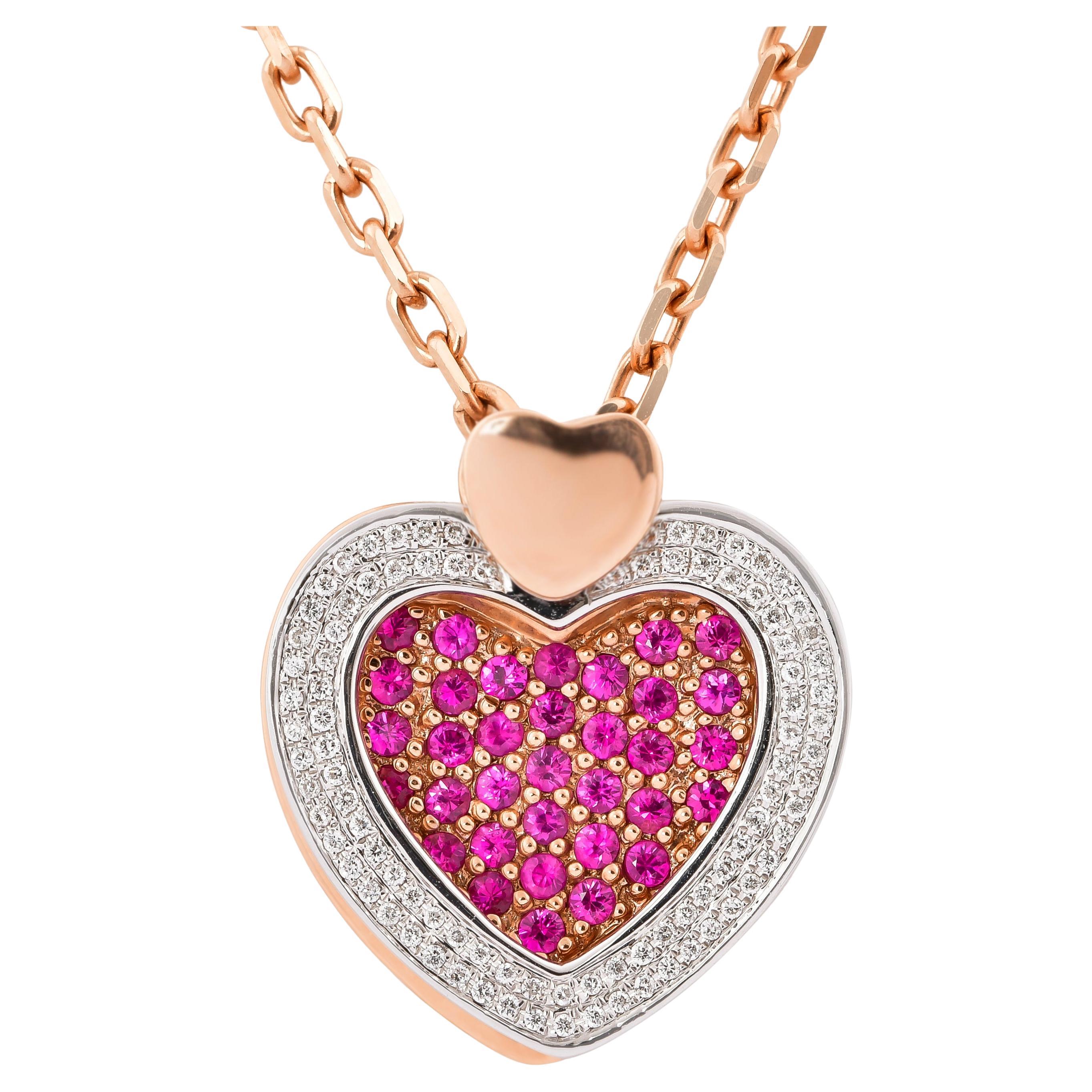 Ruby Cocktail Pendant in 14 Karat Rose Gold