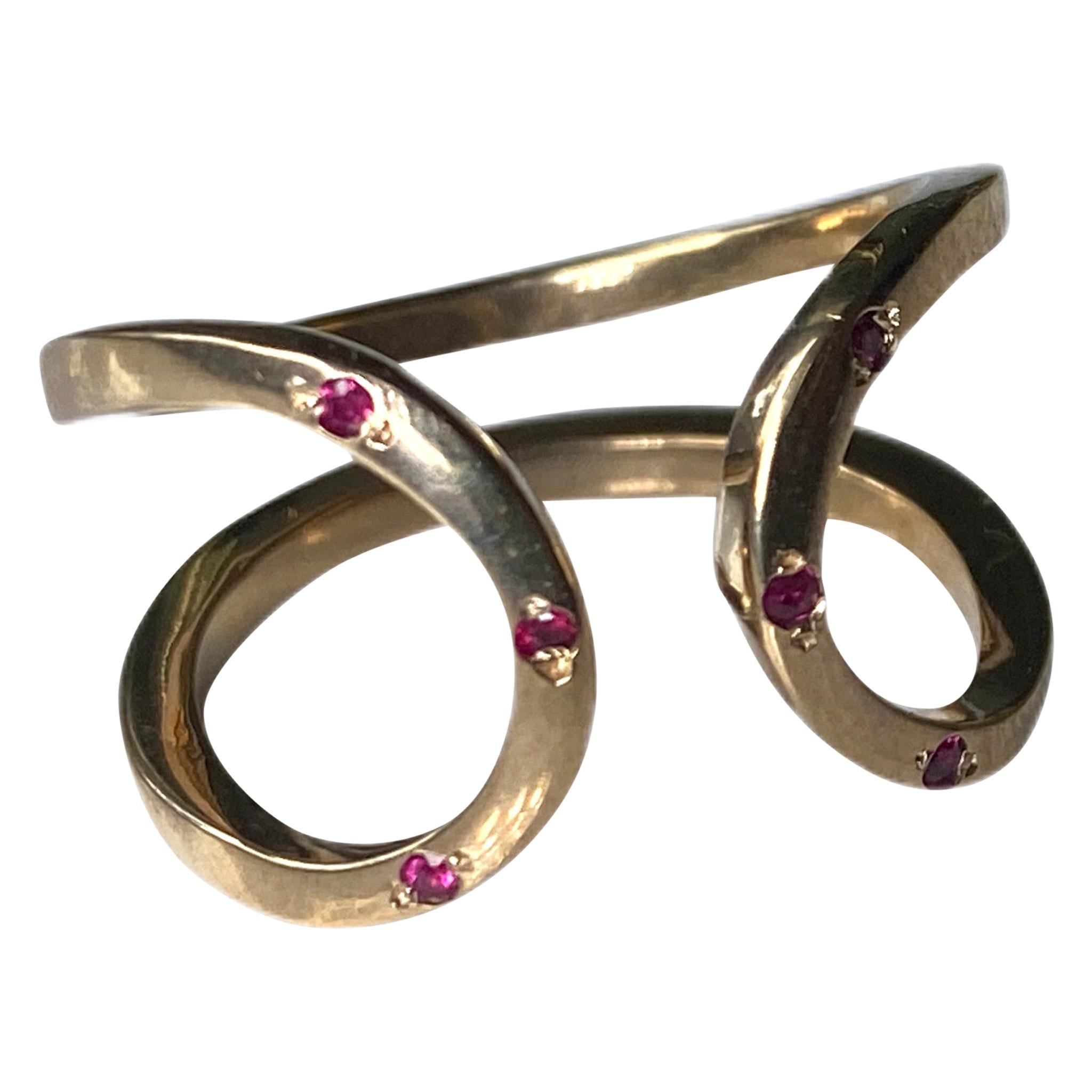 Ruby Cocktail Ring Bronze Resizable Onesie J Dauphin For Sale