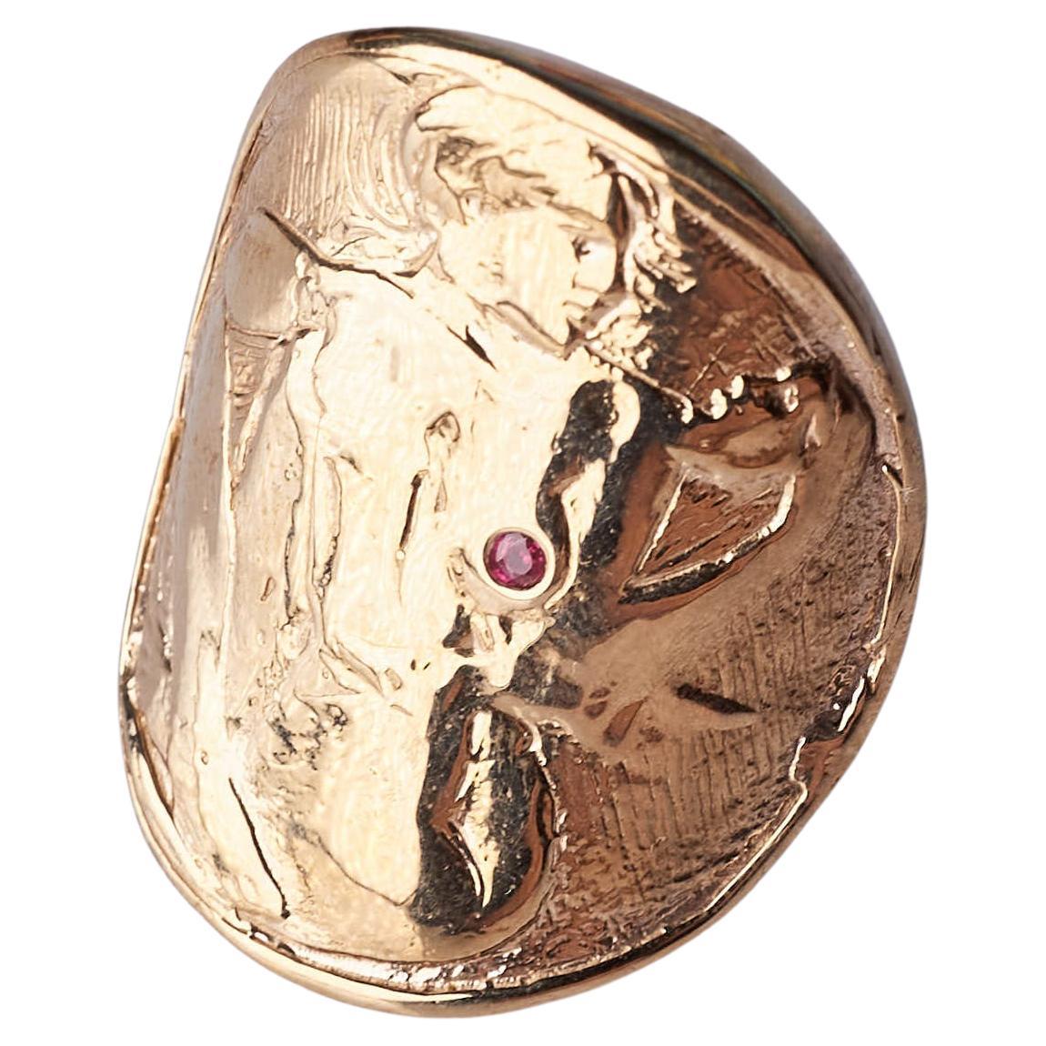 Bague cocktail femme avec masque J Dauphin