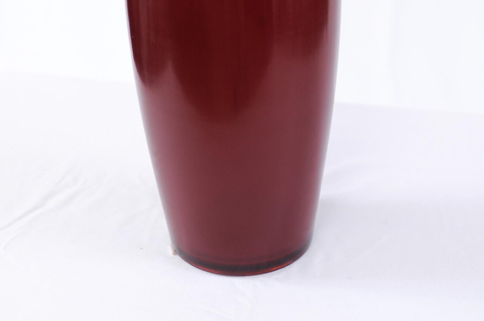 Ruby Color Peking Glass Vase, Robert Kuo 1