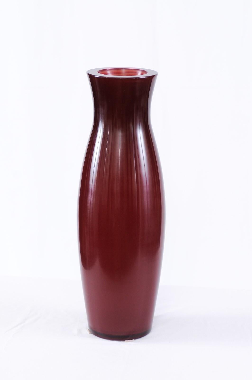 Ruby Color Peking Glass Vase, Robert Kuo 2