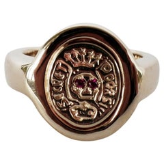 Skull Crest Signet Ring