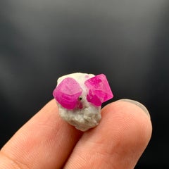 Ruby Crystals On Marble Matrix With Pyrite From Jagdalak, Afghanistan