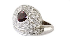 Ruby Diamonds White Gold Snake Ring