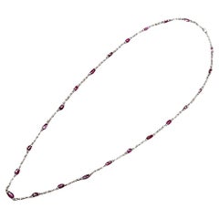 Rubin Karat 42,62 Diamant Perlenkette