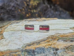 Ruby Cufflinks Set in 18 Karat White Gold Settings
