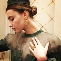 Ruby Designer Calligraphy Chain Pendant 18 Karat Gold Art Talisman British Mark