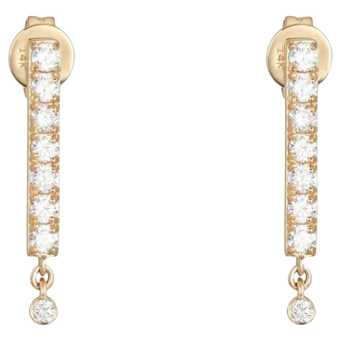 0.45ct Diamond, Ruby & Emerald 14K Yellow Gold Drop Earrings For Sale