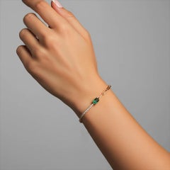 Emerald Diamond 14K (or 18k upon request) Yellow Gold Tennis Bracelet