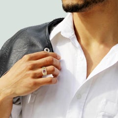 Ruby & Diamond 14K Square Halo Ring