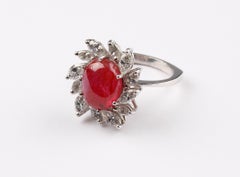 Ruby Diamond 18 Carat White Gold Ring