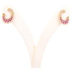 Ruby diamond 18. k gold earrings 