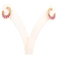 Ruby diamond 18. k gold earrings
