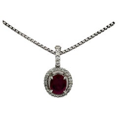 Ruby Diamond 18 K. White Gold Pendant Clip