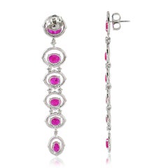 Ruby Diamond 18 Karat Gold Earrings