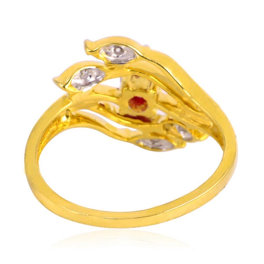 For Sale:  Ruby Diamond 18 Karat Gold Eternity Ring 2