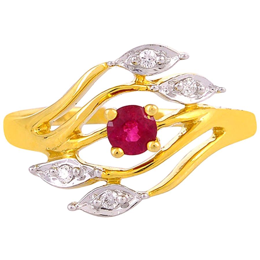 Ruby Diamond 18 Karat Gold Eternity Ring