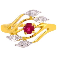 Memoryring, Rubin Rubin Diamant 18 Karat Gold