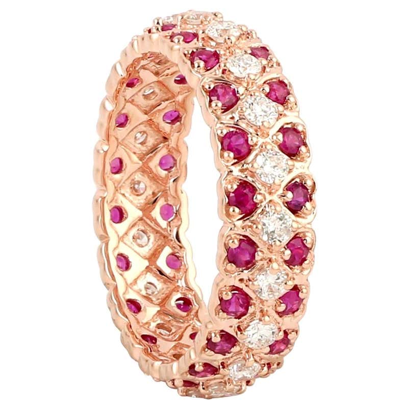 Ruby Diamond Gold Eternity Band For Sale at 1stdibs