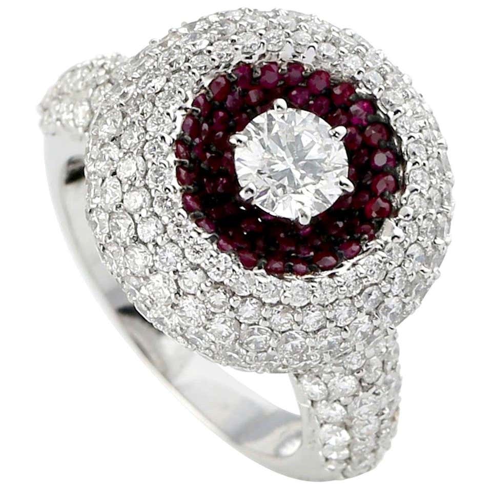Customizable Diamond, Ruby V Ring For Sale at 1stDibs | diamond v ring ...