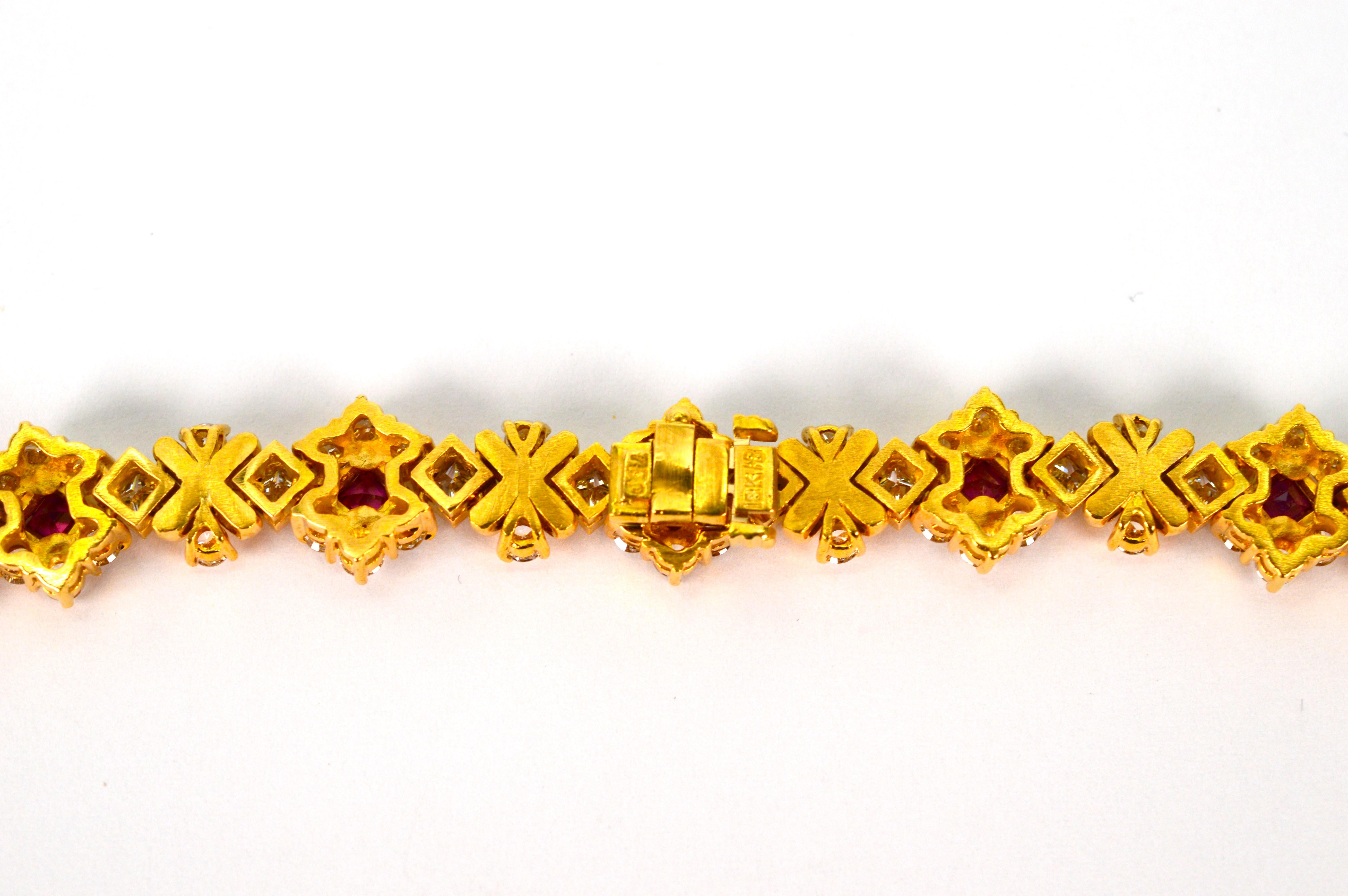 Rubin-Diamant 18 Karat Gelbgold Jewell Convertible Länge Luxus-Halskette im Angebot 8