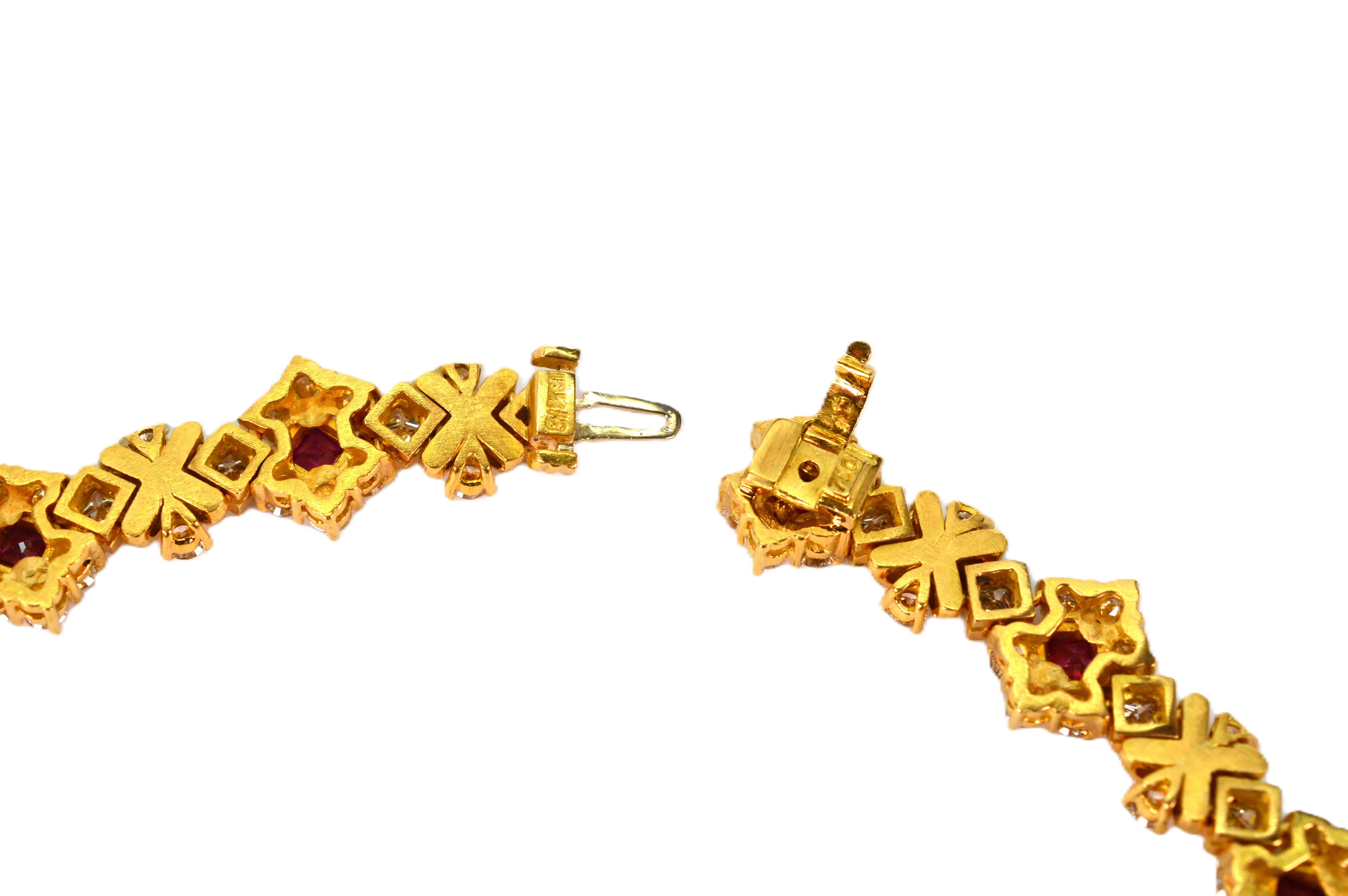 Rubin-Diamant 18 Karat Gelbgold Jewell Convertible Länge Luxus-Halskette im Angebot 10