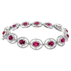 Ruby Diamond 18k White Gold Bracelet