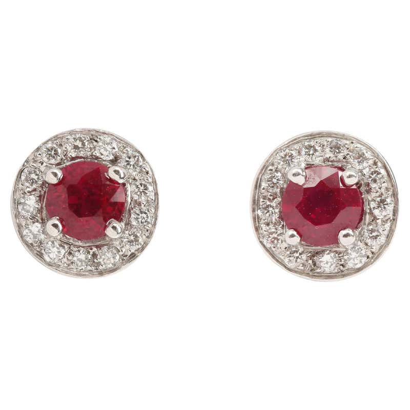 5.56 Carats Burma Ruby Earrings at 1stDibs