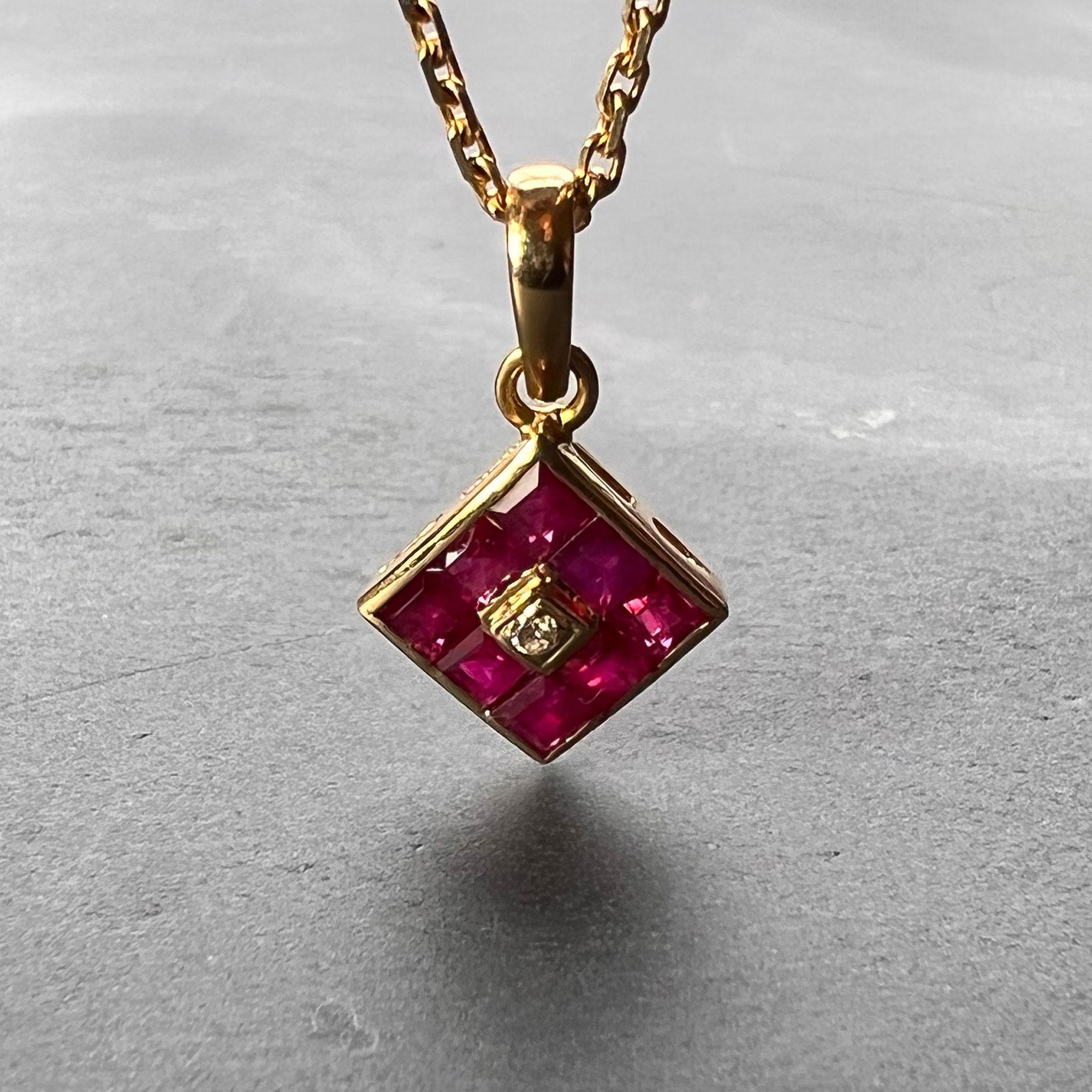 pendentif rubis or 18 carats