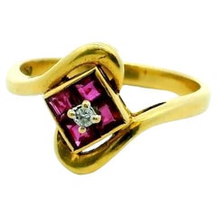 Rubin & Diamant 18K Gelbgold Ring