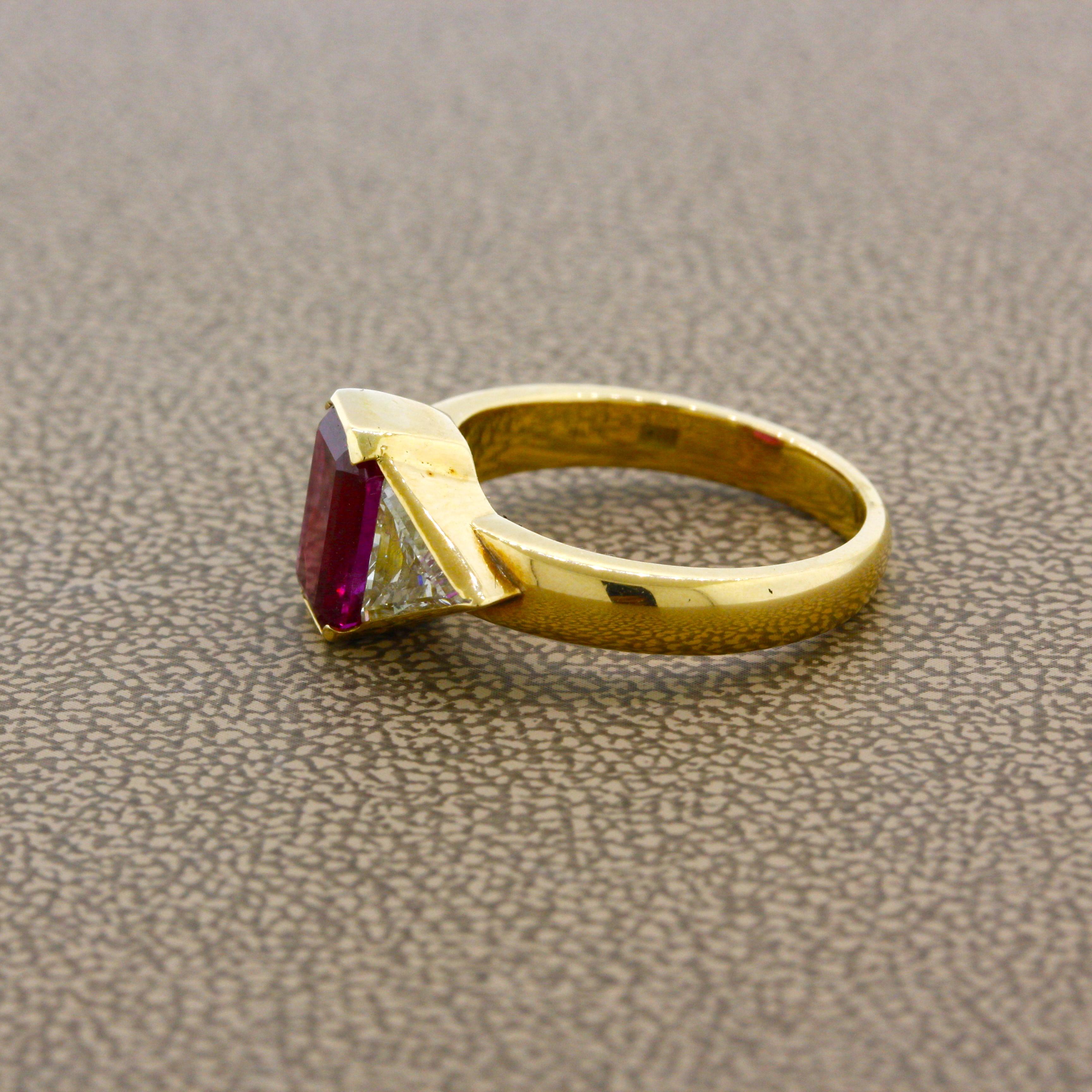 3 stone ruby ring vintage