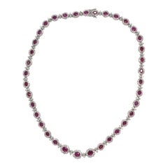 Ruby Diamond and 18 Carat Gold Necklace