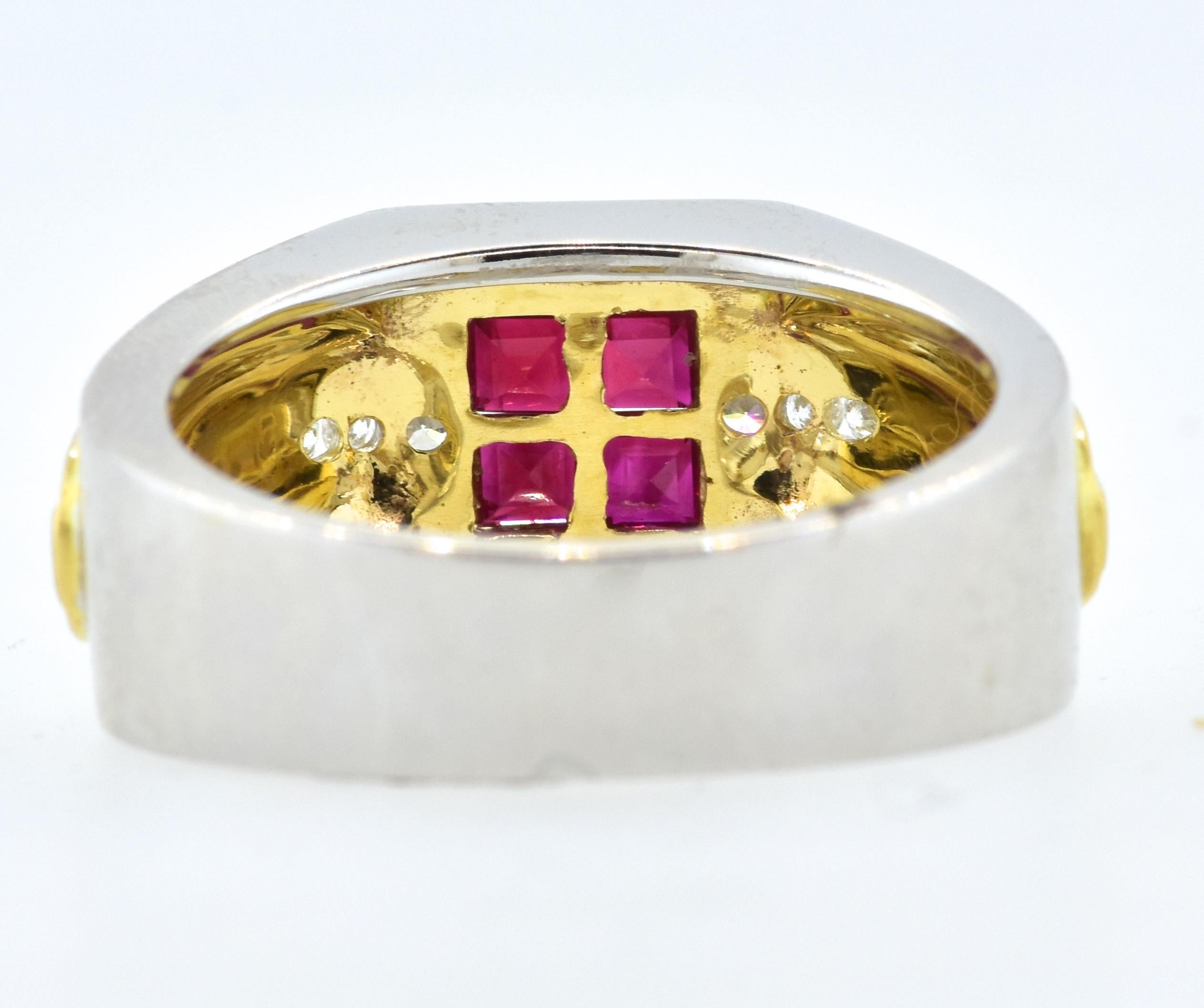 Brilliant Cut Ruby, Diamond and Gold Vintage Ring, circa 1960