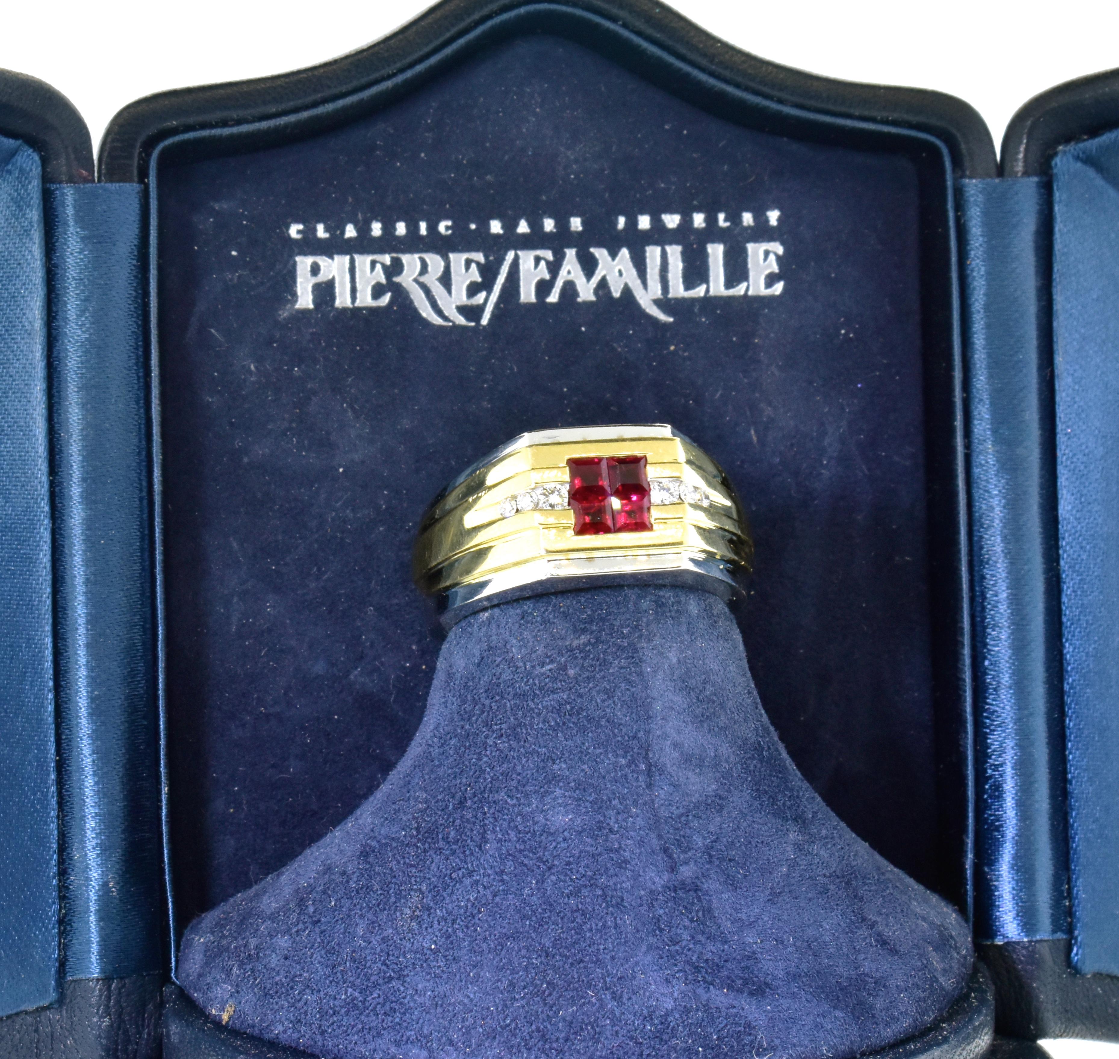 Ruby, Diamond and Gold Vintage Ring, circa 1960 3