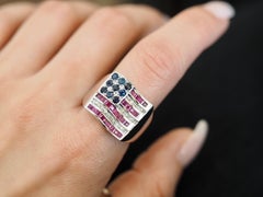 Ruby, Diamond and Sapphire American Flag Ring