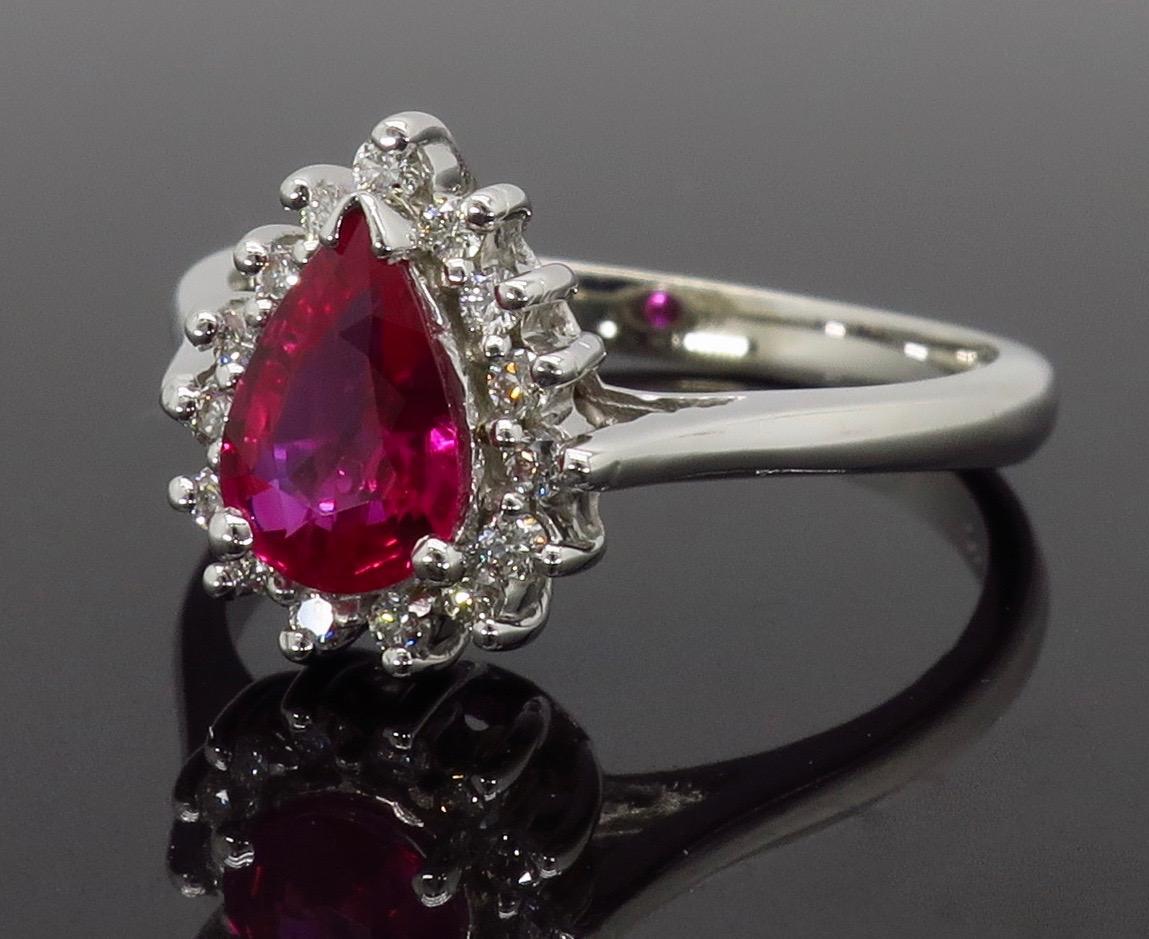 Ruby and Diamond Ballerina Ring In New Condition In Webster, NY