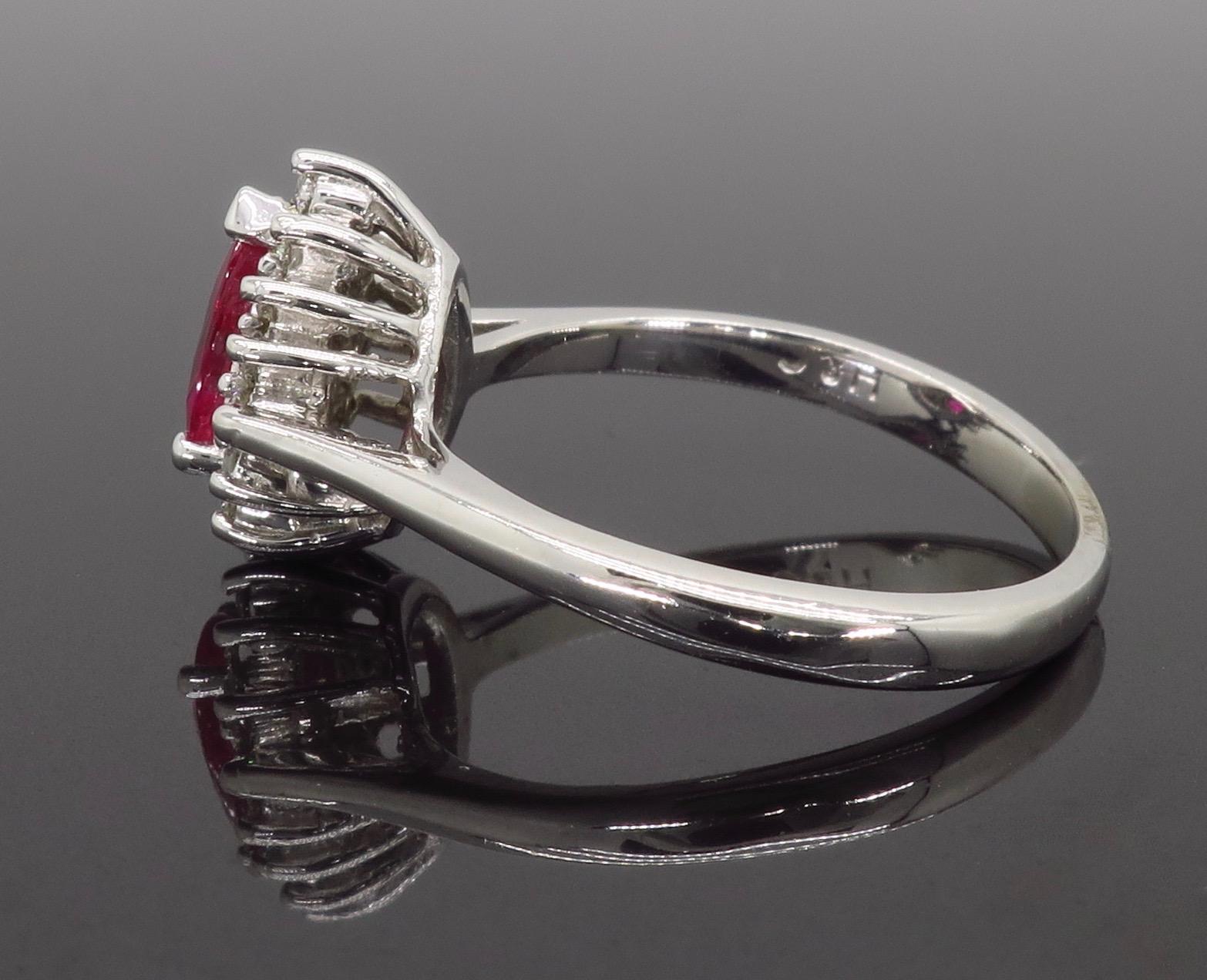 Women's or Men's Ruby and Diamond Ballerina Ring